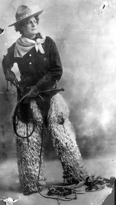 Adele Voughle, cowgirl, c.1880-1900 by American Photographer